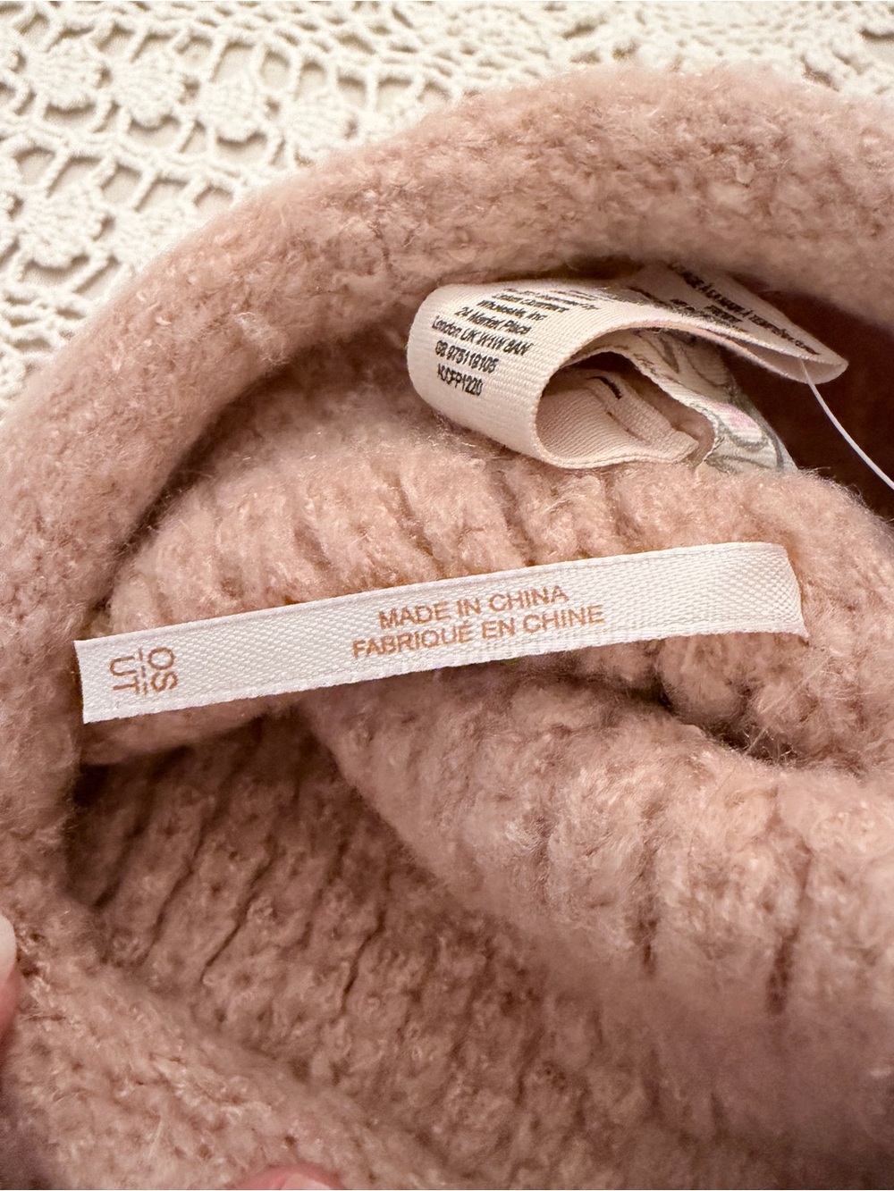 Free People Dreamland Knit Beanie Hat OS Rose Slouchy Winter - Picture 5 of 6